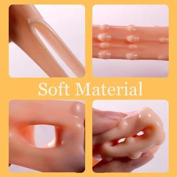 New Cock Ring Penis Sleeve Reusable Condoms Penis Enlargement Granule Clitoris Stimulate Delay Ejaculation Sex Toys for Men 6
