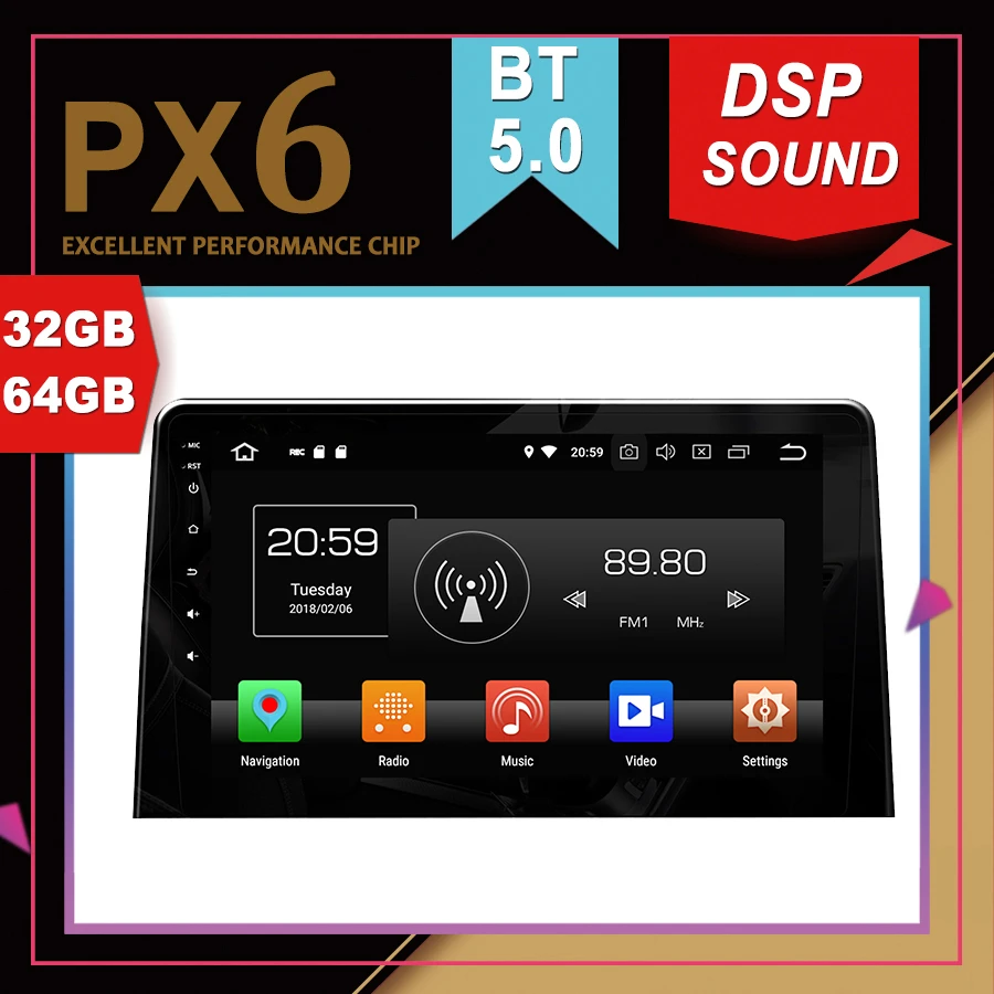 Автомобильный мультимедийный GPS навигатор PX6 на Android 9 0 для Peugeot Partner Citroen Berlingo