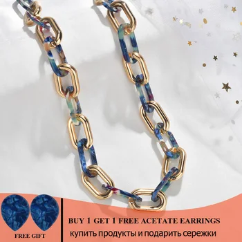 

2019 New Leopard Print Chain Necklace Bohemian Chunky Long Collar Choker Necklaces For Women Bijoux Fashion Boho Jewelry