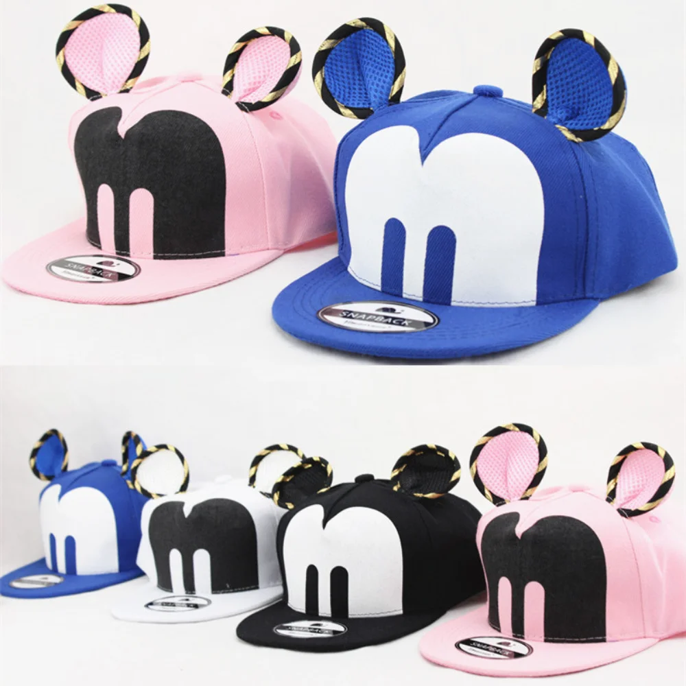 

Disney Mickey Mouse ChildrenTravel Hat Cartoon Big Ear Baseball Cap Boys Girls Duck Tongue Cap Summer Outdoor Sunshade Cap