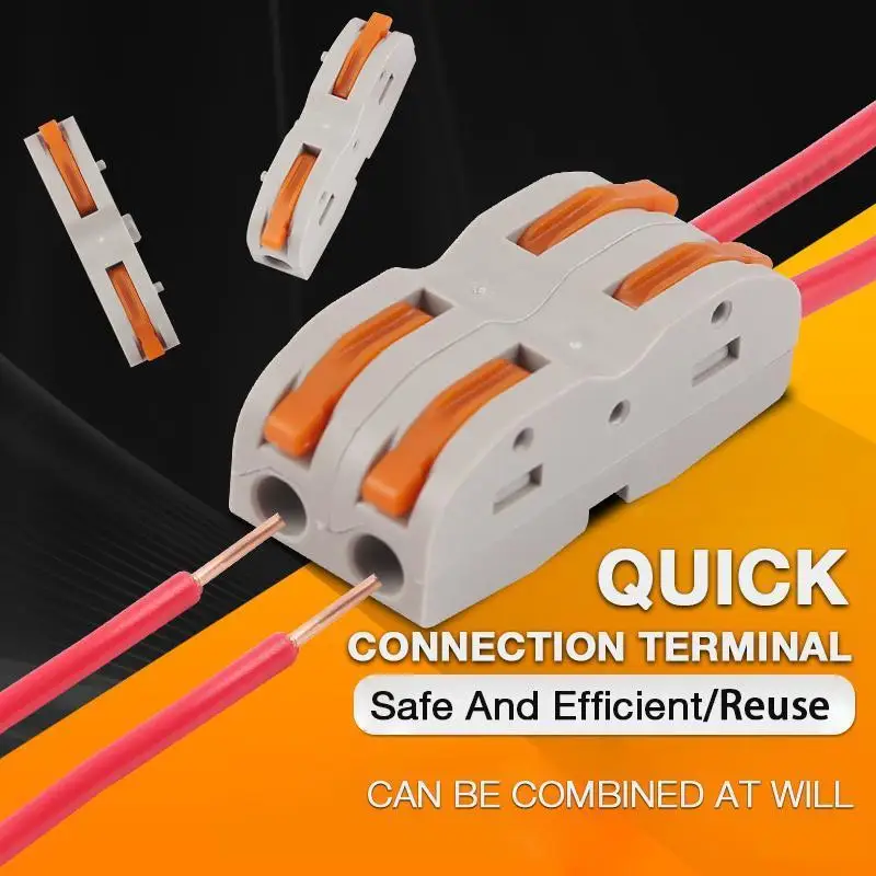 

5pcs Quick Connection Terminal Wire cable Connector Terminal Block 4pole Push In Spring Splicing Plastic Material PA66 Mini