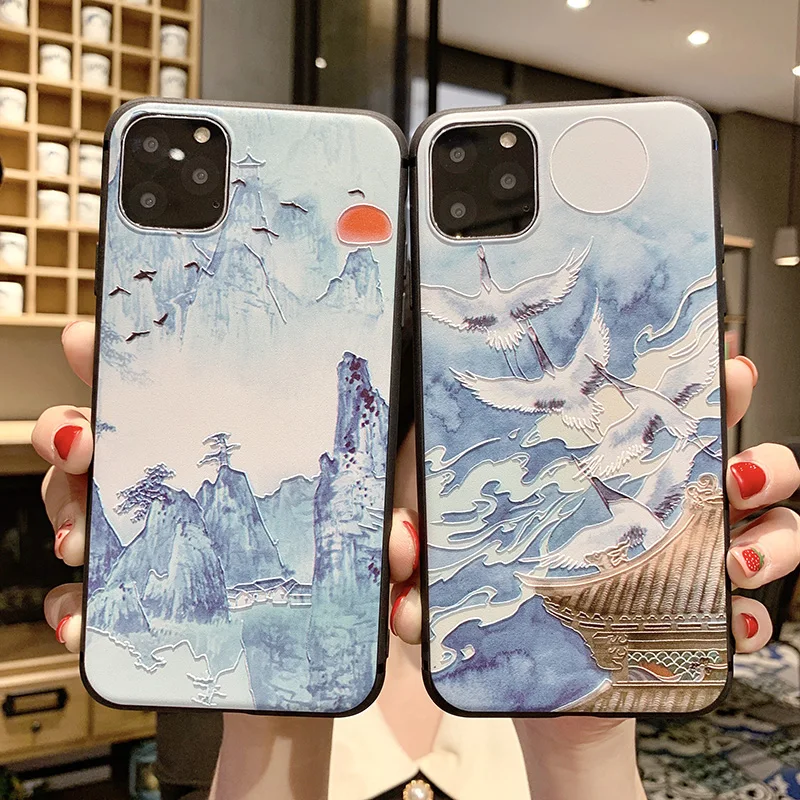 Модный красивый чехол для iphone 12 Mini 11 Pro max X XR XS 7 8 6 plus мягкий силиконовый рельефный