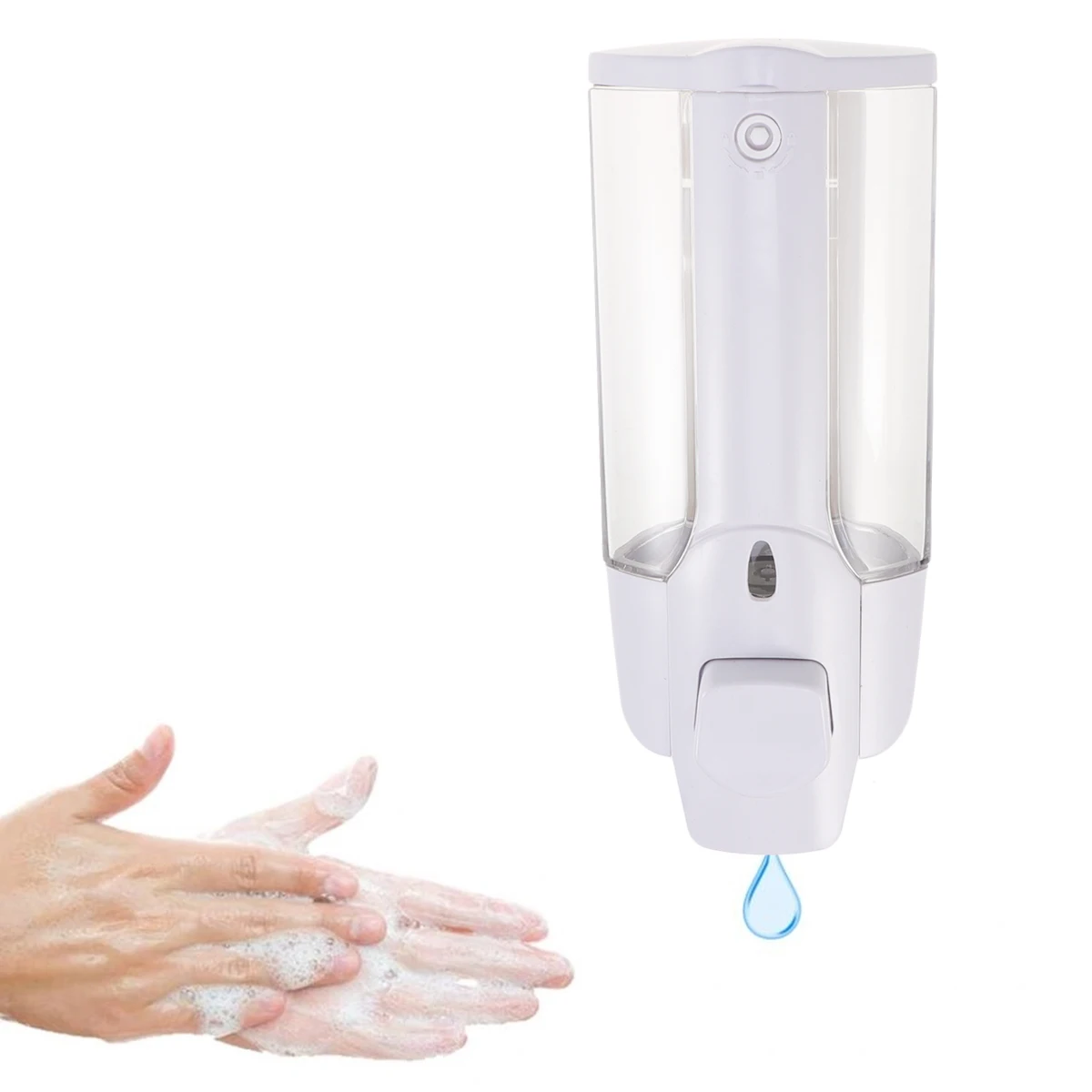 350ml Hotel Bathroom Liquid Soap Dispenser Wall Mounted Hand Pump Shampoo With Lock For Shower Gel Bath (White) | Обустройство дома