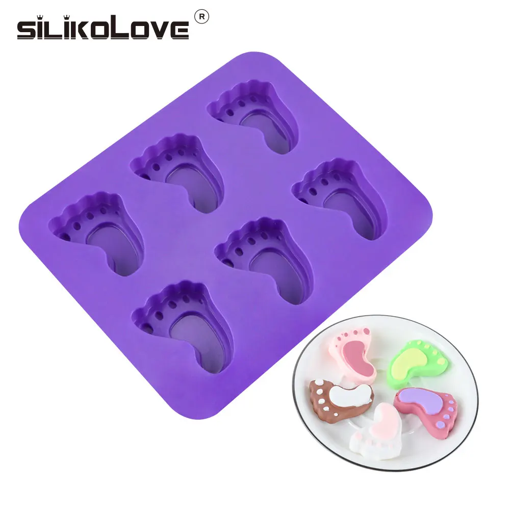 Silikolove 3D стопы Форма силиконовая форма для шоколада торт выпечки инструменты
