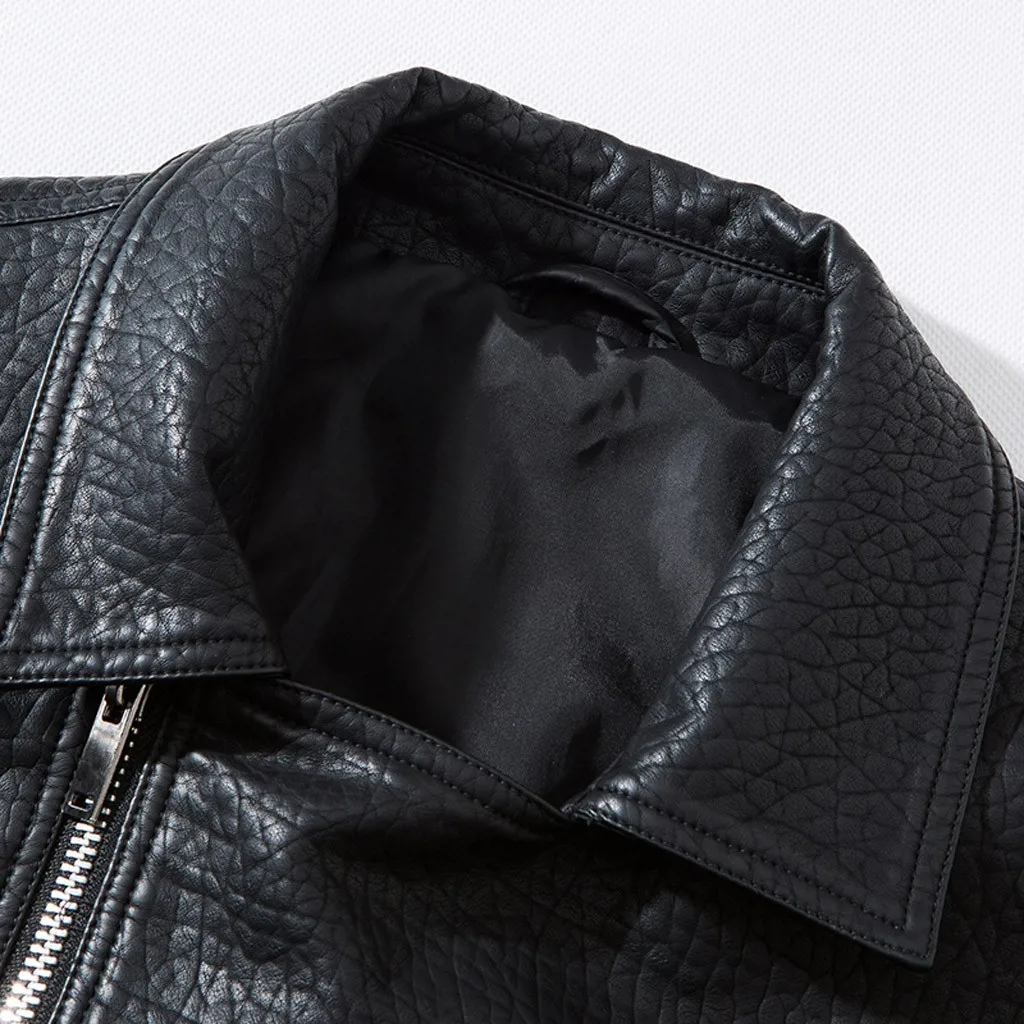 Мужская кожаная куртка Байкерская мотоциклетная на молнии Повседневная Верхняя одежда Пальто из искусственной кожи Doudoune Homme модная Chaqueta Moto Hombre E1