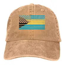 Американский Багамский флаг Мужская Женская Регулируемая джинсовая бейсболка | джинсовая кепка хип-хоп