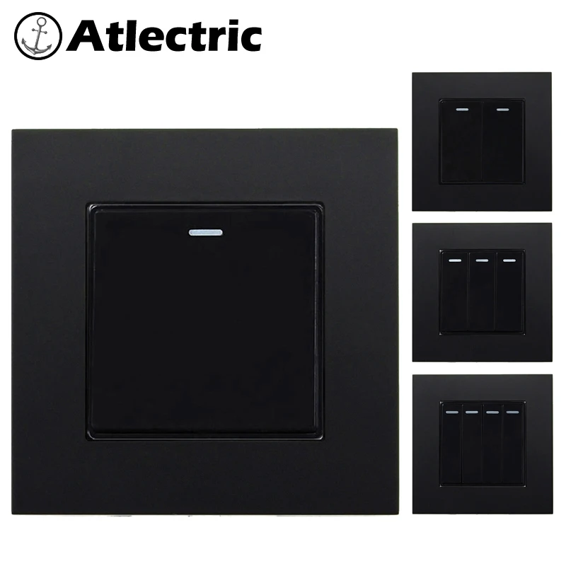 

Atlectric Wall Button Switch 1 2 3 4 Gang On/off Wall Switch Pc Plastic Panel Lamp Light Universal Switch