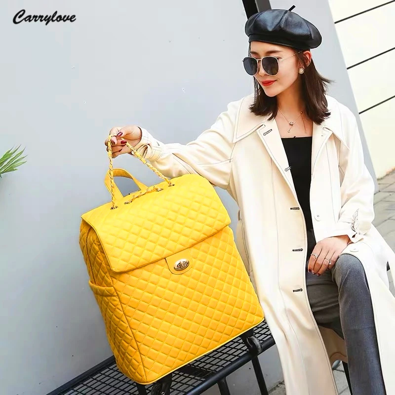 TALE новая женская сумка на колесиках желтая розовая оранжевая кожаная Спиннер kinder