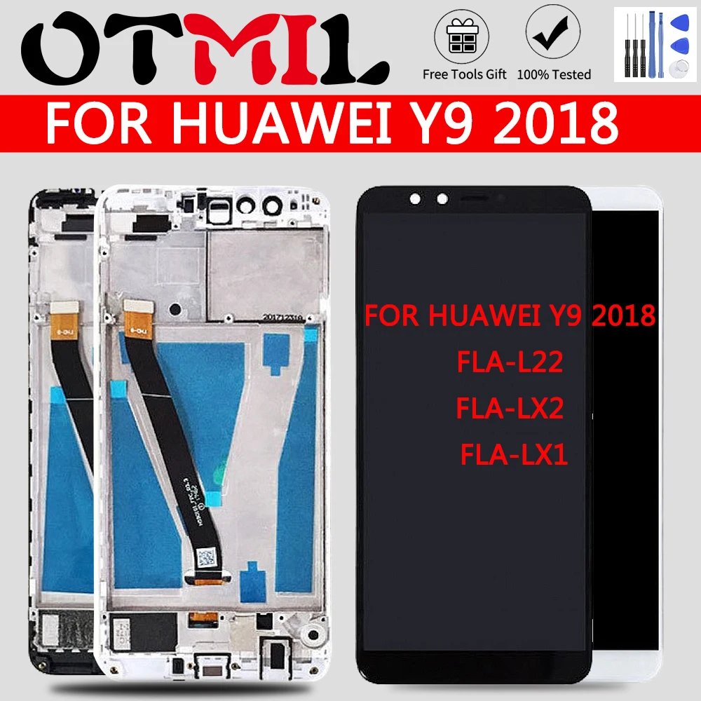 

OTMIL 5.0''For Huawei Y9 2018 With Frame Display LCD Display Touch Screen Digitizer Assembly Replacement For HUAWEI Y9 2018 8P