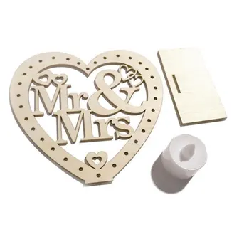 

Wooden Heart Sharped LED Candle Lamp Table Ornament Wedding Party Festival Decor