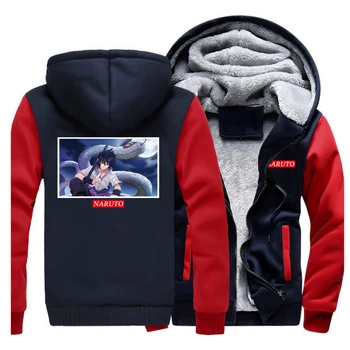 

Youthful Naruto men raglan hooded hoodies casual coat plus velvet thick sweatshirt 2019 autumn winter zipper man jackets clothes