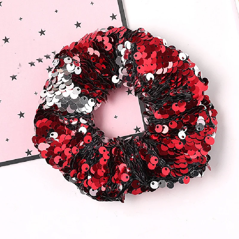 designer head scarf Sequin Hair Scrunchie Glitter Hair Ties Colorful Elastic Hair Bands Reversible Sequin Scrunchies For Girl Women Hair Accessories crocodile hair clips Hair Accessories