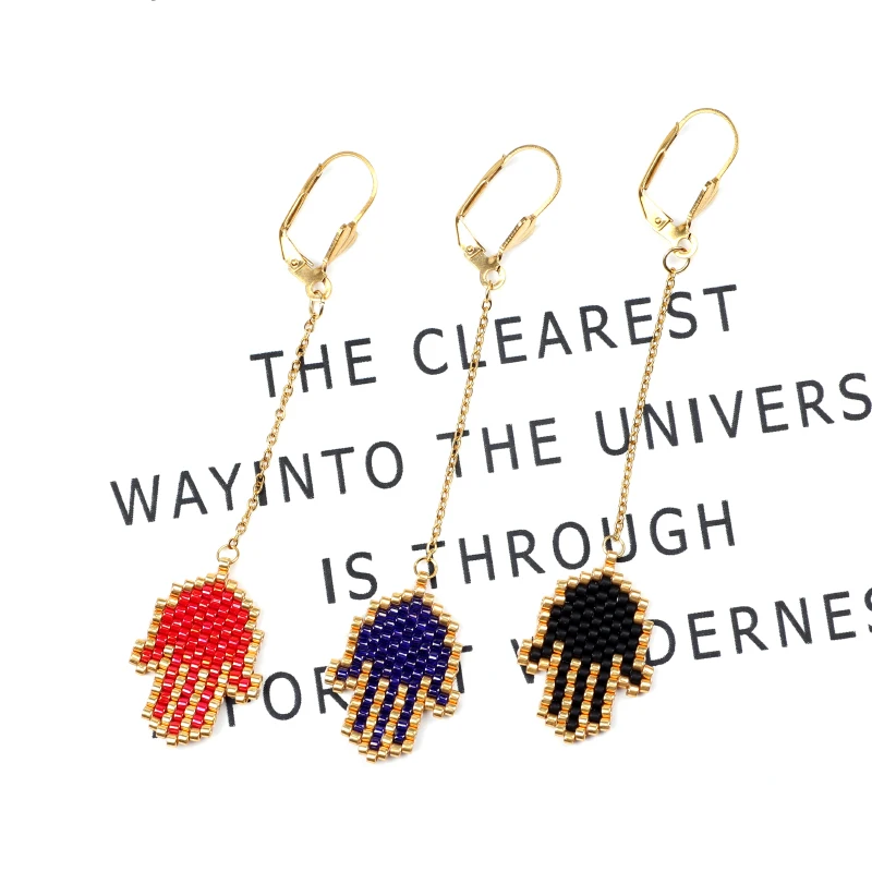 

FAIRYWOO palm Long chain studs Earring