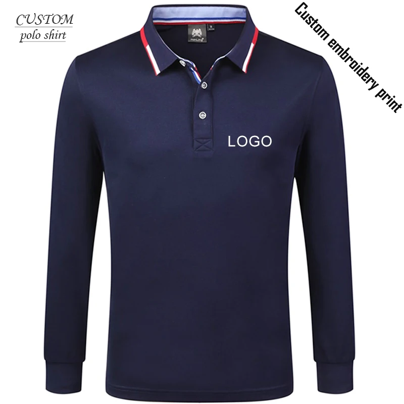 

Custom embroidery business long sleeve polo shirt,embroidery long sleeve polo Shirt Uniform Workwear custom