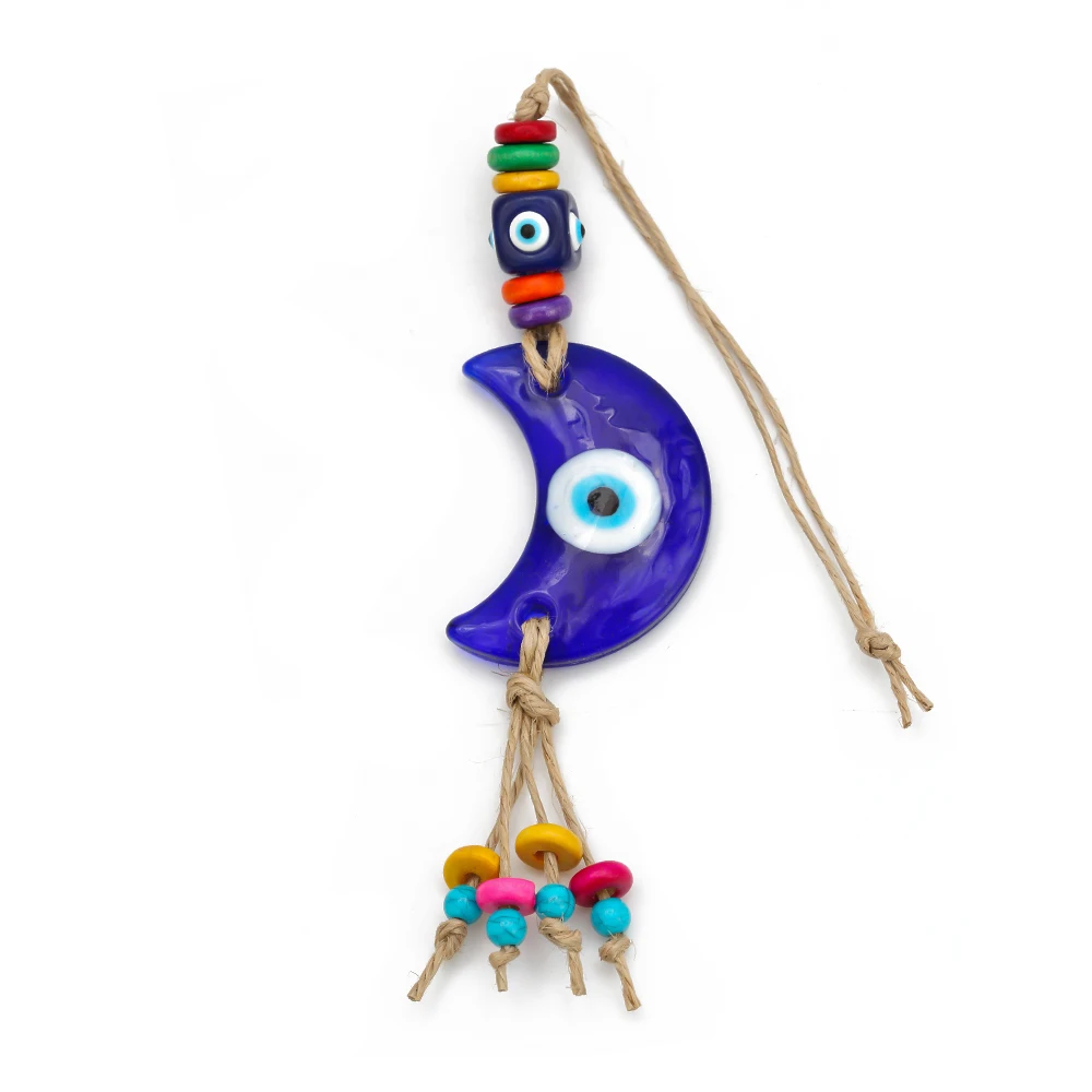 Lucky Eye Moon Evil Eye Charm брелок с кистями Веревка Цепь автомобильный брелок держатель настенный висячие украшения для женщин мужчин EY6534