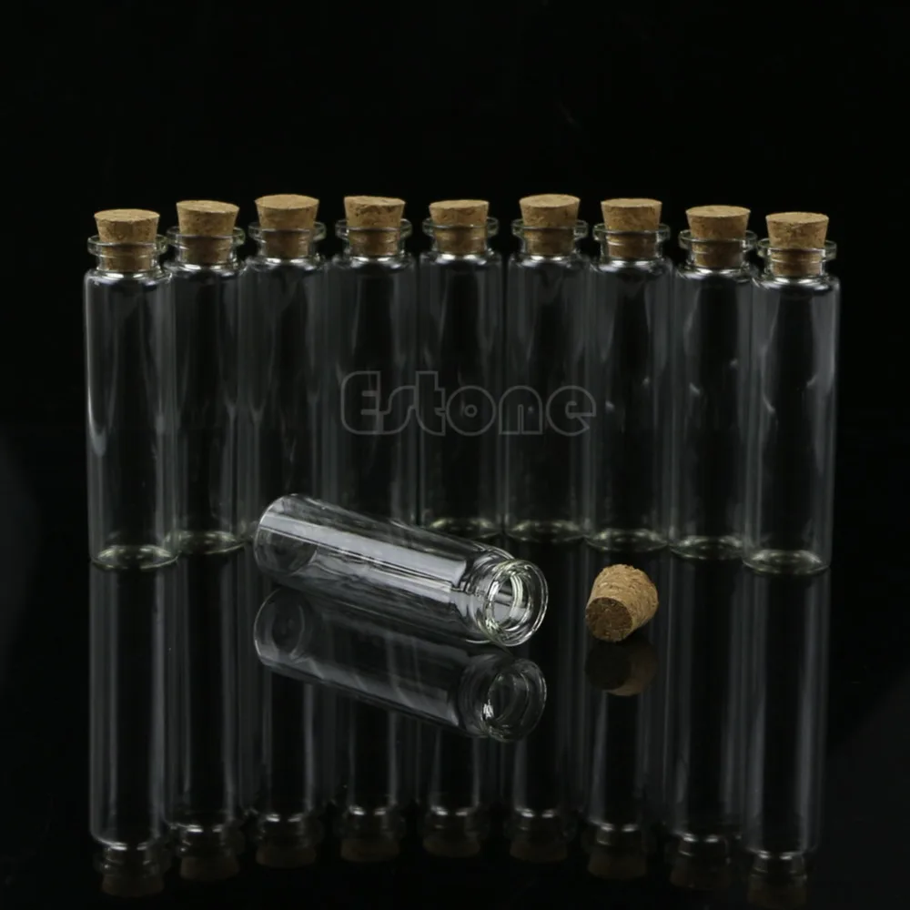 10pcs 20ml 22*80mm New Mini Glass Bottle Vial with Ck Stopper Stage Pendant