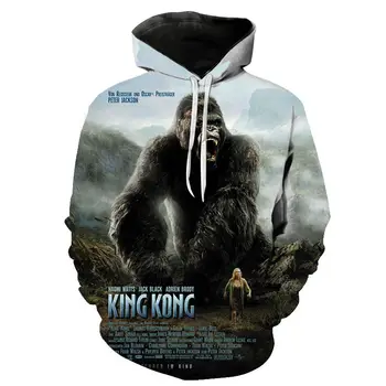 

2020 New Fashion 3D Hoodies Men Women Children Kingkong Print Hoodie King Kong Sweatshirt Long Sleeve Cool Hoody Streetwear