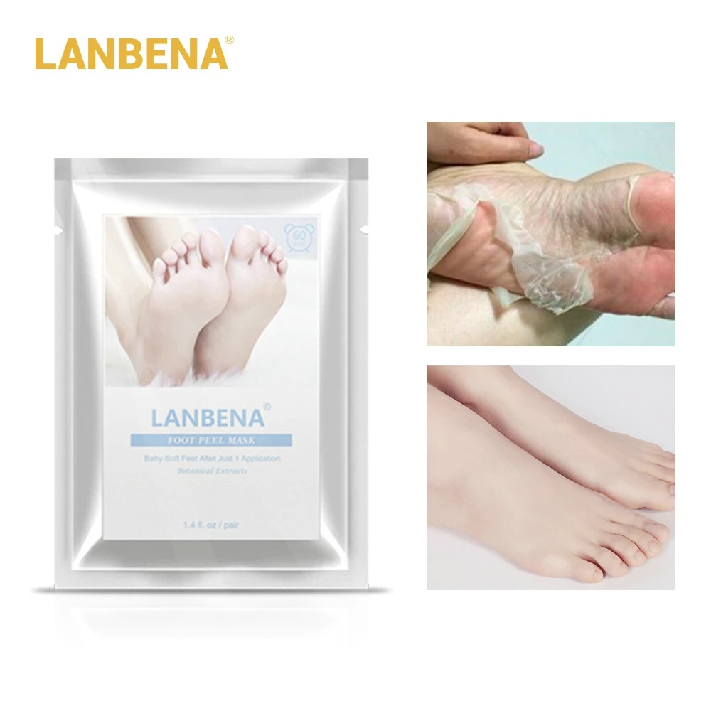 LANBENA 2 шт./пара маска для ног, пленка для ног увлажняющий пилинг маска для удаления омертвевшей кожи удаления отбеливающий Уход за ногами
