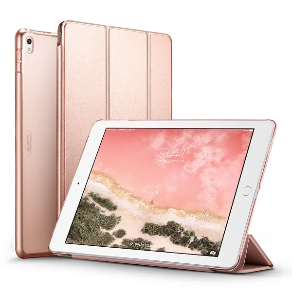 Чехол для iPad Pro 12,9 дюйма, новинка, ESR YiPPee, цветной, ультра тонкий, искусственная кожа, умный чехол, магнитный, пробуждение, сон - Цвет: Rose Gold