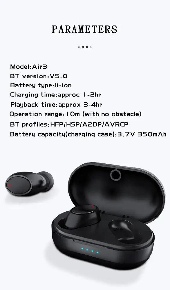 BEESCLOVER Bluetooth 5,0, беспроводные наушники Air3, TWS, бинауральные, сенсорные наушники, водонепроницаемые, в уши, спортивные, стерео, музыкальные наушники d35