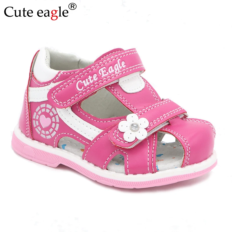 Girls Sandals Cute Eagle Summer Pu Leather Toddler Kids Orthopedic Closed Toe Baby Flat Shoes Eur 20-30