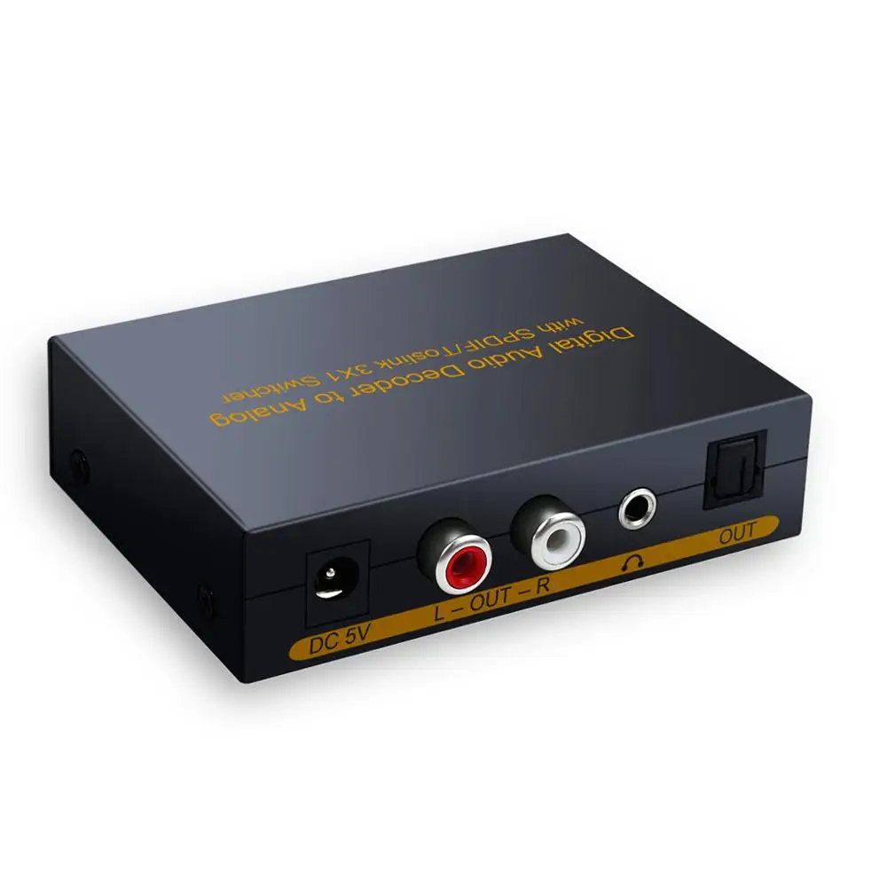 SPDIF переключатель 3 порта цифровой аудио декодер в аналоговый с Toslink × 1 коммутатор