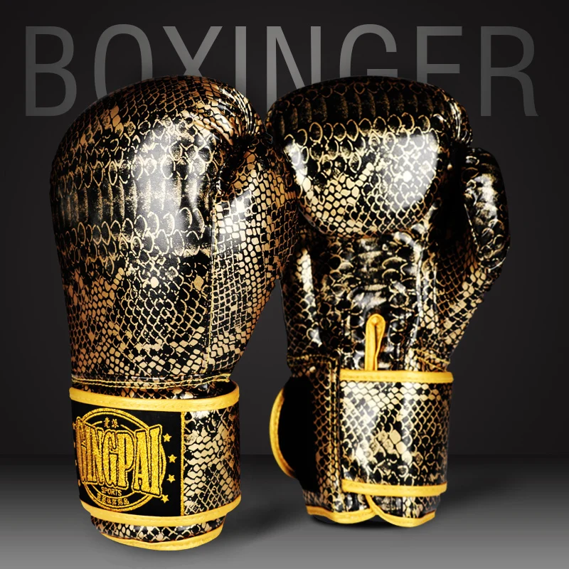 Pu Leather Boxing Gloves Gold/silver Pu Leather Gloves Punch Boxing
