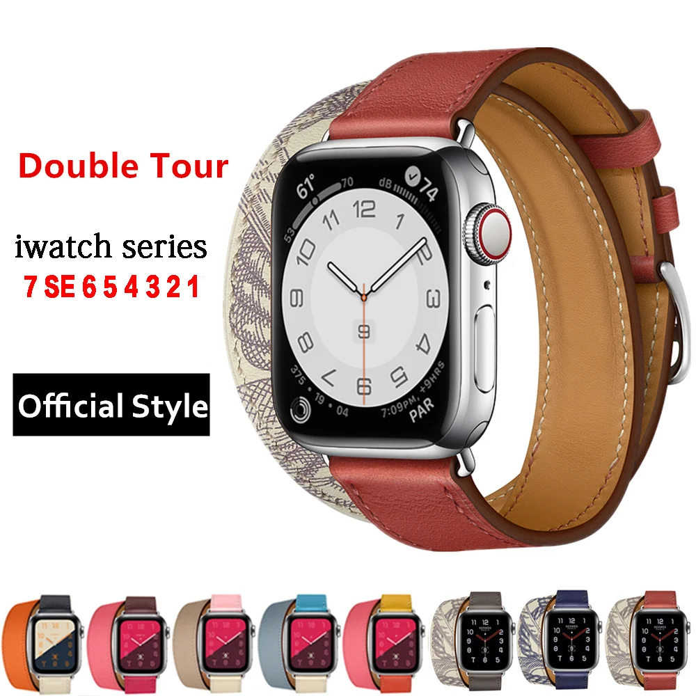 Ремешок из натуральной кожи для Apple watch band 44 мм 40 45 41 38 42 | Наручные часы