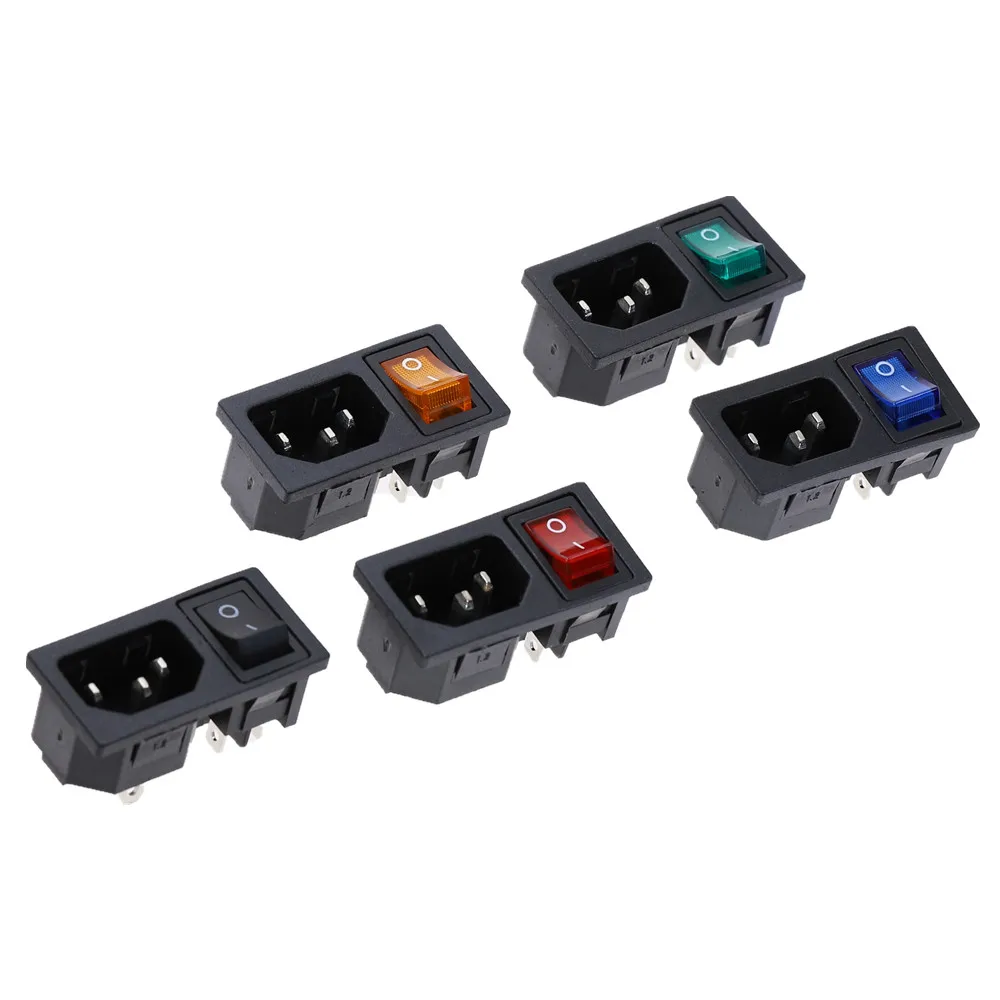 1 комплект панель IEC320 C14 входное гнездо питания вкл/выкл SPST красный кулисный