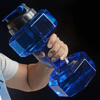 

Dumbbells Plastic 1.5L/2.2L Capacity Gym Sports Water Outdoor Fitness Bicycle Bike Camping Cycling Bottle Fitness Men Equipment