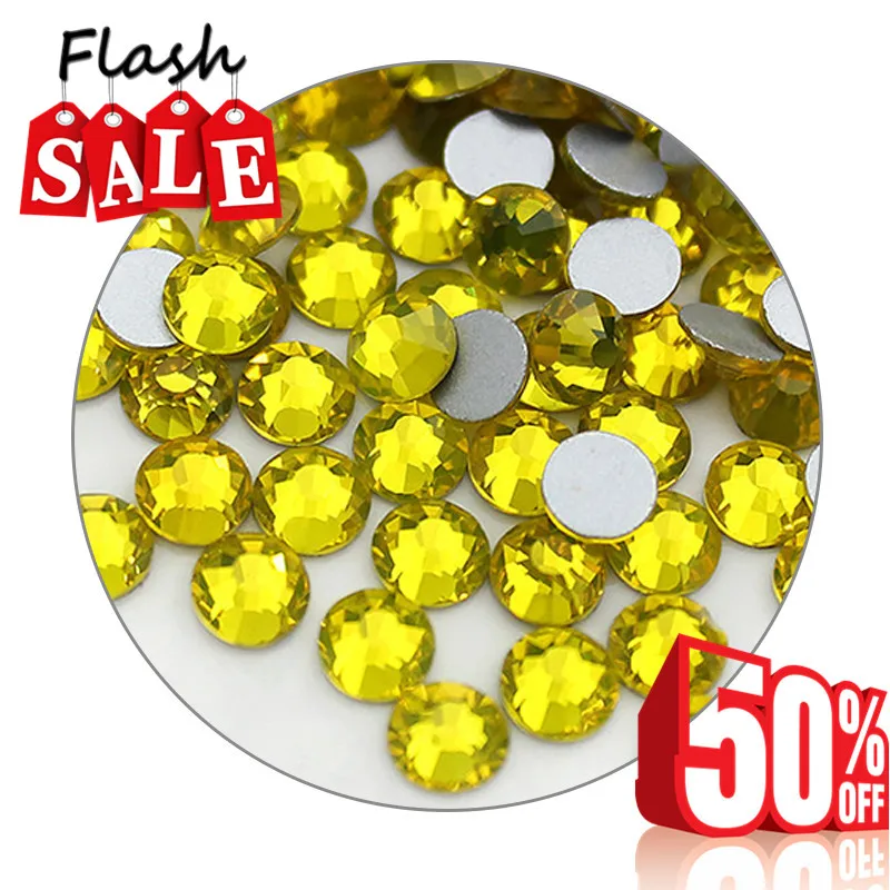Top Glitter SS3-SS8 1440pcs Crystal AB Gold 3D Non Hotfix FlatBack Strass Sewing & Fabric Garment Nail Art Rhinestone decoration | Дом и