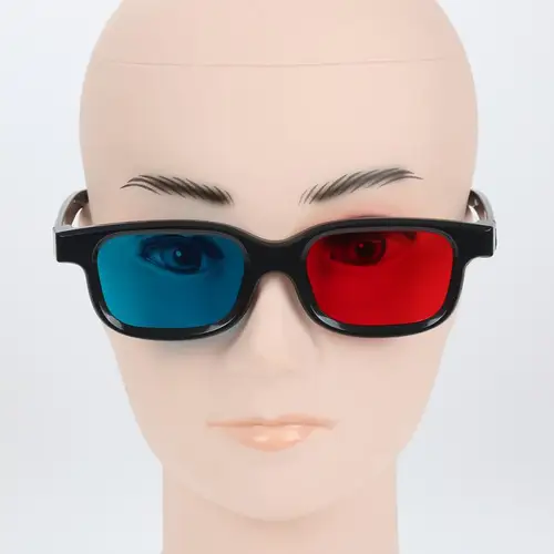 블랙 프레임 레드 블루 3D 안경, 홈 시어터 몰입형 경험, 입체 애널리프 영화 게임 DVD 비디오 선물, 안경 마찰 4