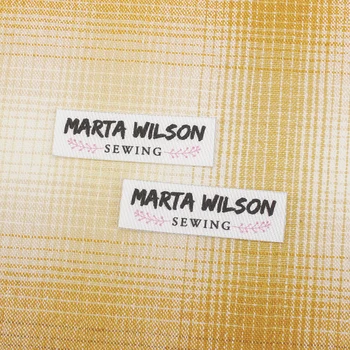 

128 Custom Iron Labels, Personalized Brand, Logo or Text, Custom Design, Iron on Cotton Fabric, Handmade tags (TB0022)