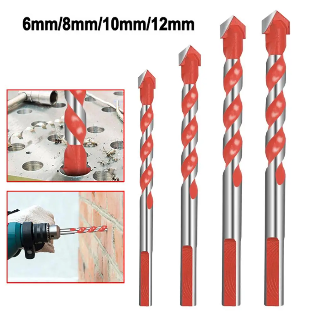 

4pcs Multifunctional Ceramic Wall Drill Bit Tile Drill Bit Set Glass Marble Hole Opener Hand Glass Opener Drill Alloy Drill Bit