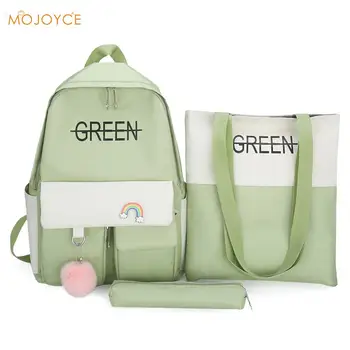 

Vintage Bags for Student Birthday Gifts 3pcs/Set Canvas Backpacks Letters Rucksack Teenagers Mochila Shoulder Clutch Bag