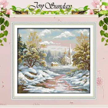 

The Early Frost Pattern Counted Cross Stitch 11CT 14CT Cross Stitch Set Wholesale Scenery Cross-stitch Kit Embroidery Needlework