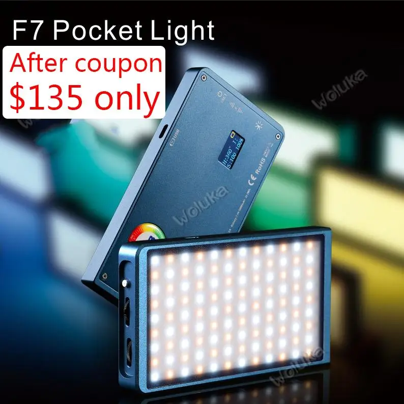 

Falcon Eyes F7 12W RGB LED Mini Pocket On Camera Light Magnetic With 18 Special-Effects Mode Portable For Photography CD50 T03