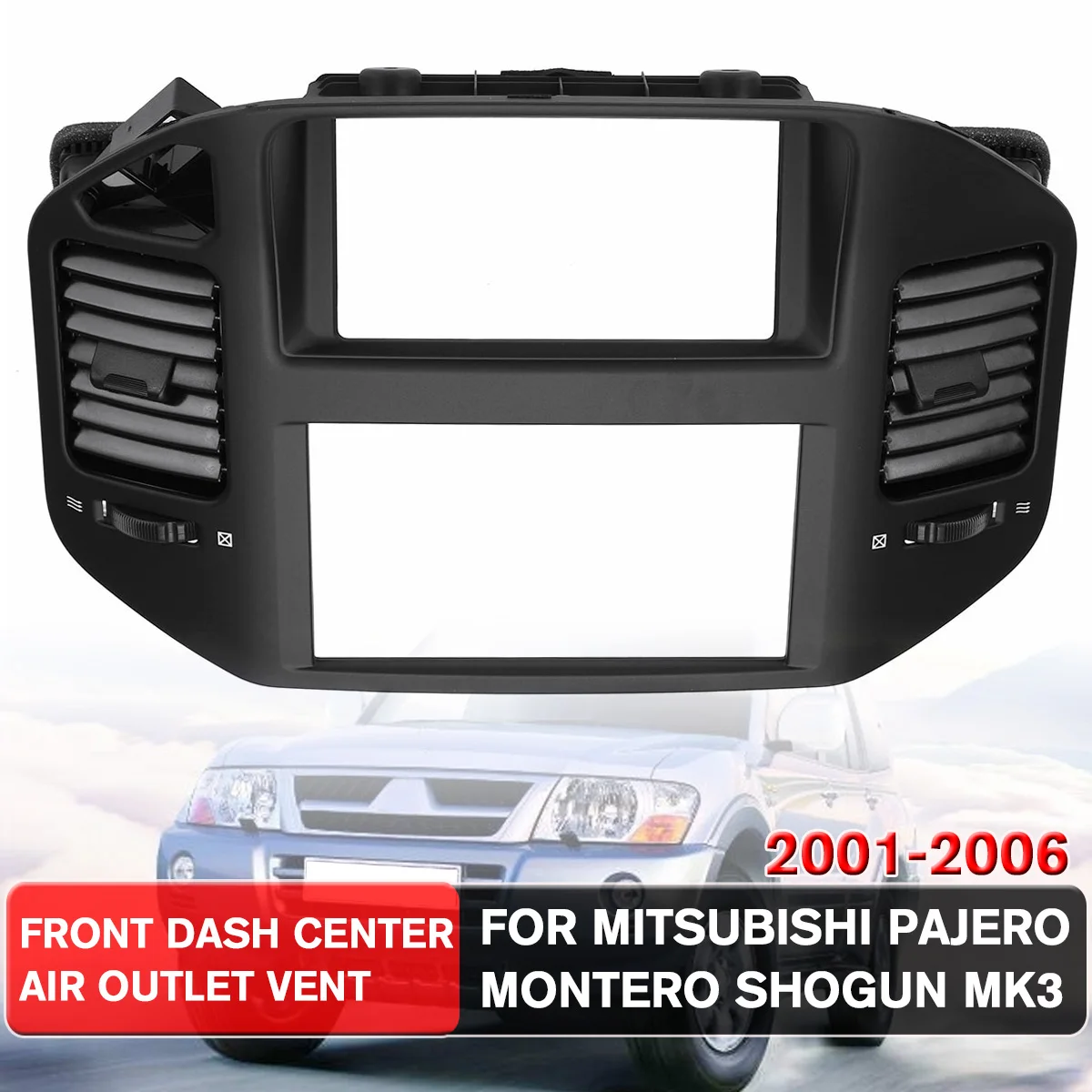 Новинка, 1 шт., Черная передняя панель, вентиляционное отверстие, Выходная панель для Mitsubishi Pajero Montero Shogun MK3 2001-2006
