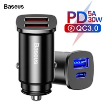 Baseus 30 Вт автомобильное USB зарядное устройство Быстрая зарядка 4,0 3,0 зарядное устройство для мобильного телефона быстрое AFC SCP USB C PD быстрое автомобильное зарядное устройство для samsung huawei