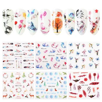 

Nail Water Decals Animals Flower Mixed Pattern Colorful Nail Transfer Decals Stickers Nail Art DIY Design Decorations