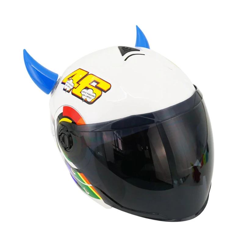 1PCS Car Motorcycle Helmet Devil Horn Motocross Full Face Off Road Helmet  Decoration Car Accessorie Headwear Sucker Auto Styling