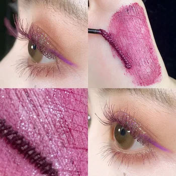 

Hot Colorful Mascara Long Eyelash Silicone Brush Curving Lengthening Mascara Waterproof Longlasting Makeup Eye Cosmetic TXTB1
