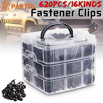 

620 Pcs Universal Fastener Bumper Clips Side Skirts Door Retainer Rivet Fender Liner Trim Panel Install Car Body Push Pin Rivet