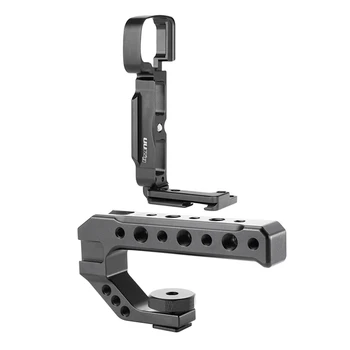 

Uurig 1 Pcs Vlog L Plate Vertical Camera Bracket Hand Grip & 1 Pcs Dslr Camera Grip Cold Shoe Adapter Handgrip
