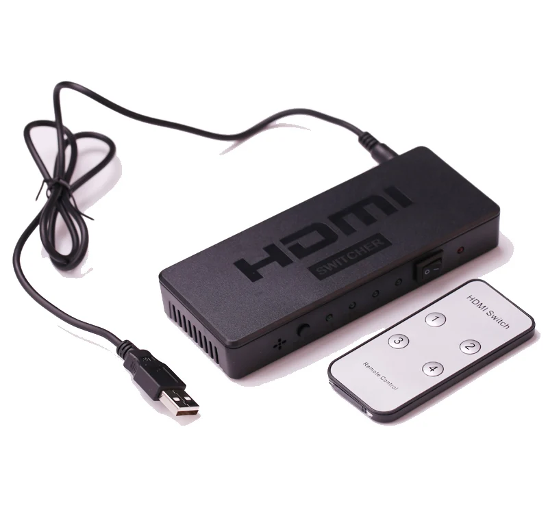 

Mini HDMI Switch Video Converter 1080P HDMI Switcher 4x1 4 in 1 out for PS3 PS4 TV Box DVD Computer PC to HDTV Monitor Projector