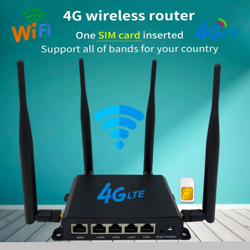 

Cheap 300Mbps Unlocked 4G LTE CPE Wireless Router Support SIM Card 4Pcs Antenna With LAN Port Support Up To 32 Wifi Users