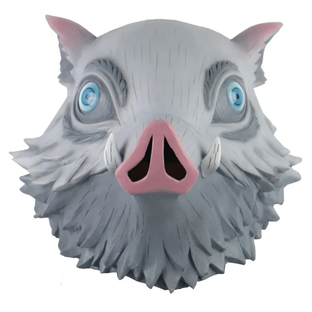 Demon Slayer Kimetsu no Yaiba Hashibira Inosuke Cosplay Pig head mask Latex Helmet Full Face Mask Halloween Cosplay Props