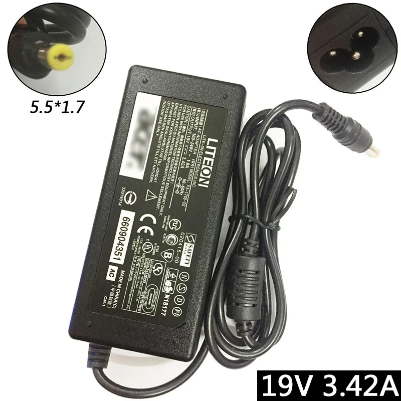 

New 19V 3.42A 5.5*1.7mm Adapter For S231HL S232HL S202HLS242HL G257HL G257HU LED LCD Monitor Replacement switching power charger