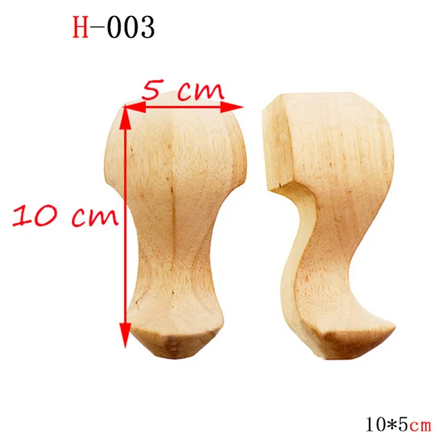 1pcs Furniture With Solid Wood Legs Carving Flower Sofa Seat TV Cabinet Feet, No Paint Drop Ship，Furniture Feet Replace H-003 10x5cm