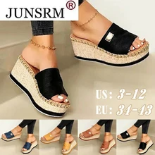 

Womens High Heels Sandal Thick Bottom Casual Shoes Ladies Leisure Summer Wedges Sandals Woman Shoes Women Platform Mules Slipper